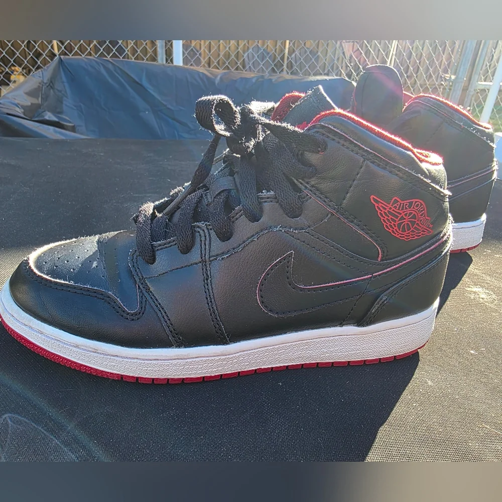 Black and Red High-Top Sneakers - Picture 1 of 10
